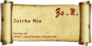 Zsirka Mia névjegykártya